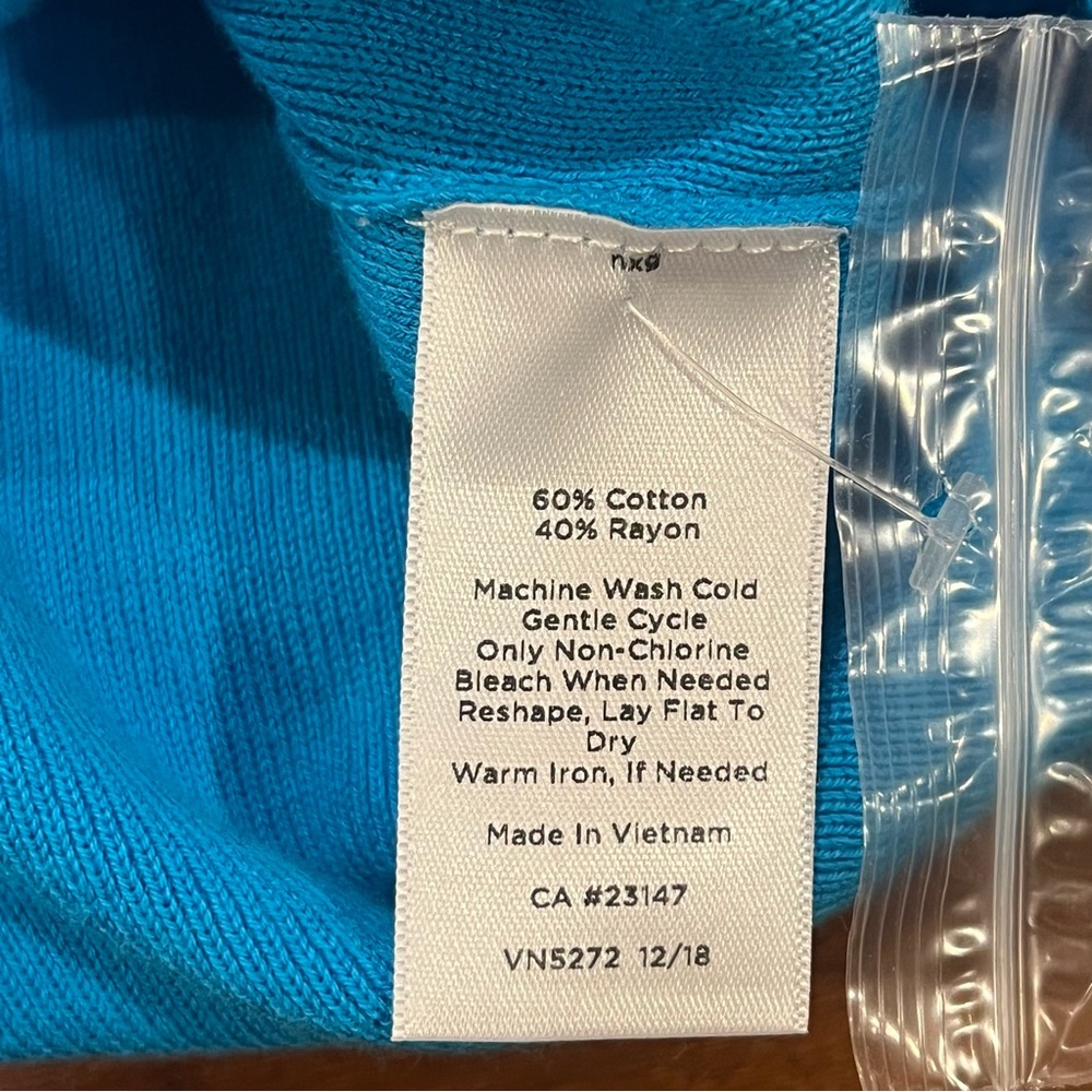 NWT Talbots Kelly Cardigan Sweater Blue PS Small Petite Elbow Length V-Neck - Picture 13 of 16